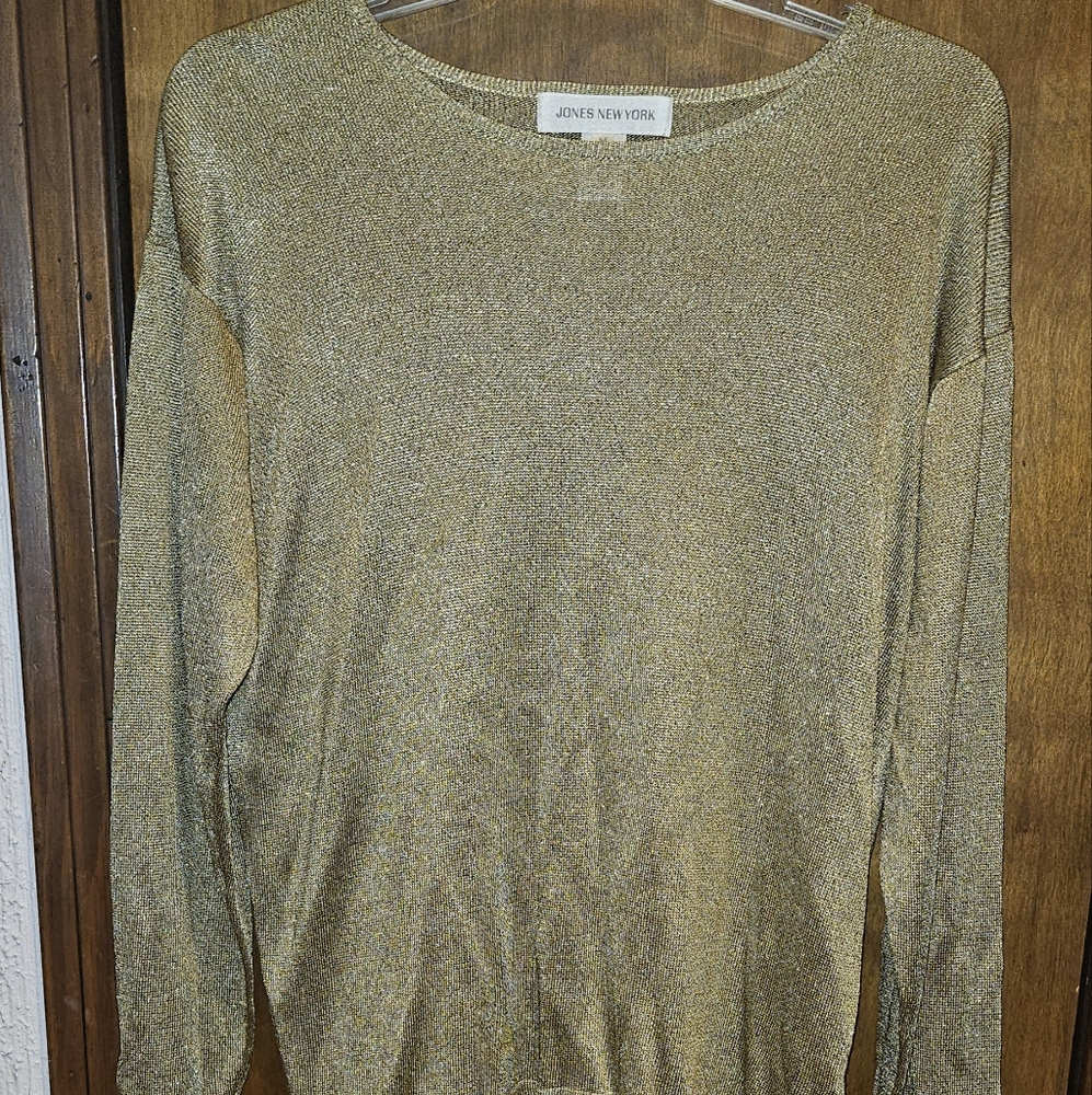 Jones New York Gold Long Sleeve Tunic Ladies Size Medium
